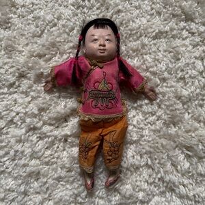 Vintage Chinese Composite Doll. 9” Tall. Collector Piece.